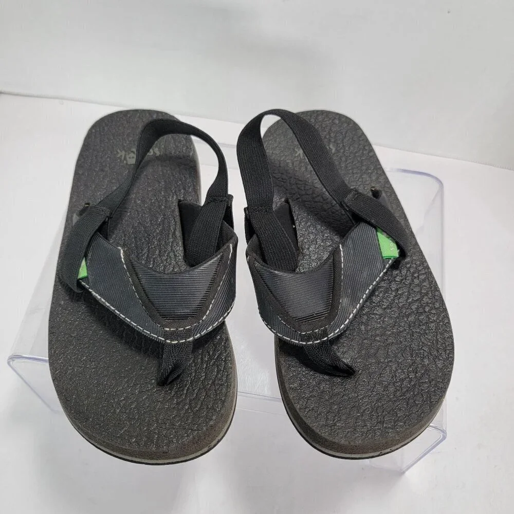 Sanuk Sandals Toddler 11-12 Beer Cozy Slingback Black Comfort Pull On Flats
